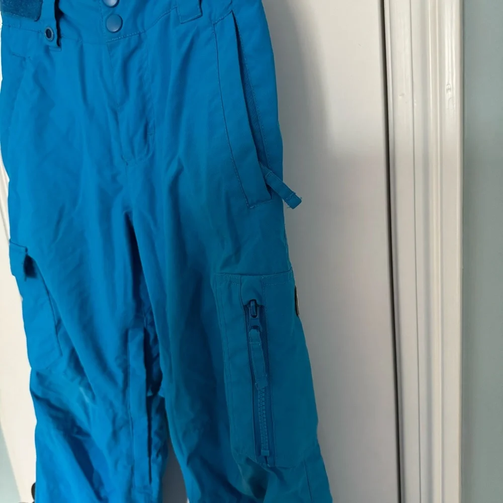 Quiksilver Vibrant Blue snow pants boys ski snowboarding utility cargo size 8 M